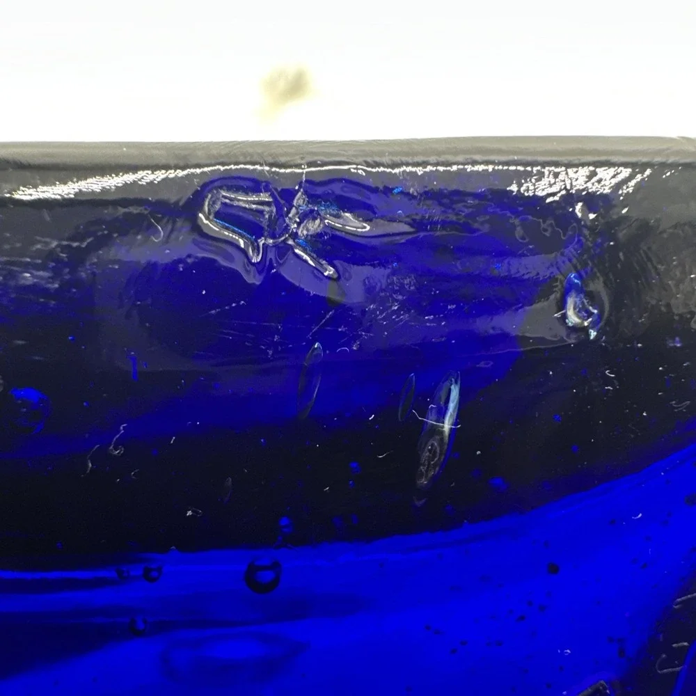 Cobalt Blue  Handcrafted Glass Pyramid Oil Lamp 4